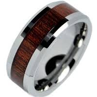 Men's or Women's Tungsten Ring with Wood Inlay #202